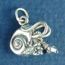Hermit Crab 3D Sterling Silver Charm Pendant