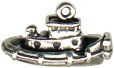 Tug Boat 3D Sterling Silver Charm Pendant