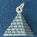 Tour: Egyptian Pyramid 3D with Open Bottom Sterling Silver Charm Pendant