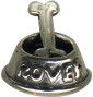 Dog Dish with Bone 3D Sterling Silver Charm Pendant and Word Phrase Rover