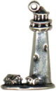 Lighthouse 3D Sterling Silver Charm Pendant