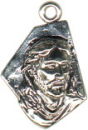 Religious Christian Jesus Head and Face Sterling Silver Charm Pendant