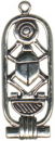 Egyptian Cartouche Symbols Sterling Silver Charm Pendant