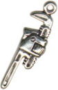 Pipe Wrench Tool 3D Sterling Silver Charm for Charm Bracelet