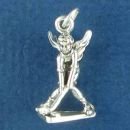 Golf Guardian Angel Putting 3D Sterling Silver Charm Pendant