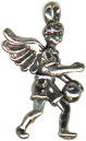 Basketball Guardian Angel 3D Sterling Silver Charm Pendant