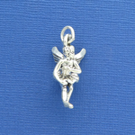 Ballerina Guardian Angel 3D Sterling Silver Charm Pendant