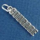 Courage Military Word Phrase Sterling Silver Charm Pendant