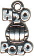 Water Polo: H2 O Word Phrase with Ball Sterling Silver Charm Pendant