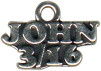 Religious Christian John 3/16 Word Sterling Silver Charm Pendant