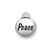 Inspiration Round Domed Affirmation Message Peace Sterling Silver Word Charm
