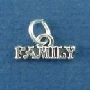 Family Sterling Silver Word Phase Charm Pendant