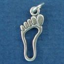 Foot Print Symbol Sterling Silver Charm Pendant
