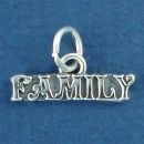 Family Word Phrase Sterling Silver Charm Pendant