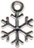 Snowflake Winter 3D Sterling Silver Charm for Bracelet or Necklace Pendant