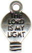 Religious Christian The Lord is my Light Word Sterling Silver Charm Pendant