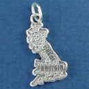 Travel: Great Britain Country Map Sterling Silver Charm Pendant