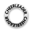 Affirmation Message Cheerleader Word Phrase Sterling Silver Band Charms