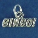 Bingo Word Phrase Sterling Silver Charm Pendant