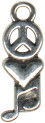 Peace, Love and Rock-n-Roll Sterling Silver Charm Pendant