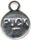Hockey Puck with Word Phrase "Puck It" Sterling Silver Charm Pendant