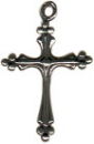 Cross Fancy Sterling Silver Charm Pendant