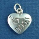 Heart with I "Heart" Love Dogs Sterling Silver Charm Pendant