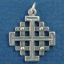 Christian Jerusalem Cross Sterling Silver Charm Pendant