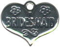 Wedding Bridesmaid, Heart Sterling Silver Charm Favor for Wedding Charm Bracelet