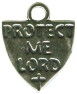 Religious Christian Protect Me Lord Word Sterling Silver Charm Pendant