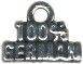 100% German Word Charm and Message Phrase Sterling Silver Charm Pendant