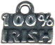 100% Irish Word Charm and Message Phrase Sterling Silver Charm Pendant