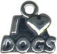 Dogs, I Love Sterling Silver Charm Pendant