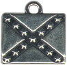 Confederate Rebel Flag Sterling Silver Charm Pendant