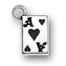 Ace Playing Card Gambling Charm Sterling Silver
