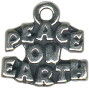 Peace On Earth Word Charm and Message Phrase Sterling Silver Charm for Necklace