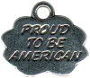 Proud to Be American Word Charm and Message Phrase Sterling Silver Charm for Necklace