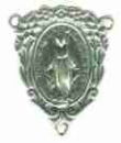 Religious Christian Rosary Center Virgin Mary Sterling Silver Charm