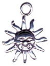 Sun Charm Sterling Silver for Bracelet or Necklace Pendant