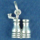 Kitchen: Salt and Pepper Shakers 3D Sterling Silver Charm Pendant