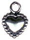 Puff Heart Charm with Beads Tiny Sterling Silver Pendant