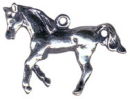 Horse Trotting Sterling Silver Charm Pendant