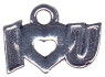 I Love You Word Phrase Sterling Silver Charm Pendant
