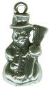 Christmas Snowman Sterling Silver Charm Pendant