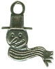 Christmas Snowman Sterling Silver Charm Pendant