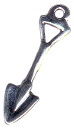 Garden Spade Small 3D Sterling Silver Charm Pendant