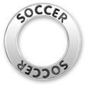 Affirmation Message Soccer Word Phrase Sterling Silver Band Charms
