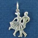 Square Dancing Couple Sterling Silver Charm Pendant