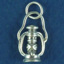 Old Western Style Lantern for Camping 3D Sterling Silver Charm
