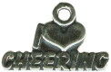 Cheering, I Love Sterling Silver Charm Pendant